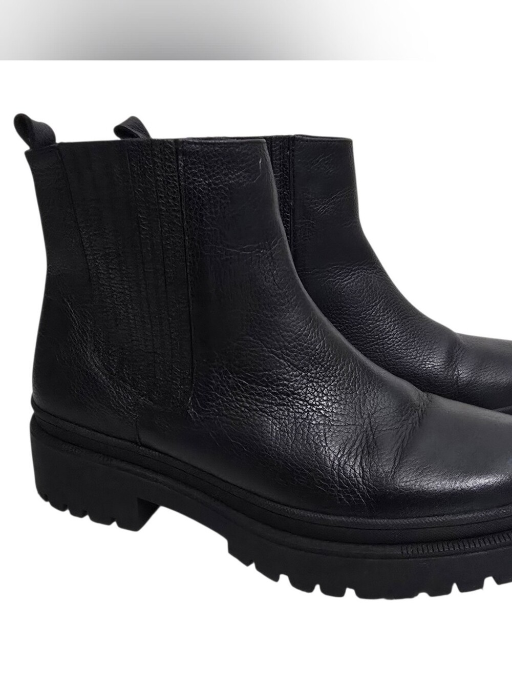 Patina Black Kiki Chunky Chelsea boots model 1350 Portland leather y2k 90s